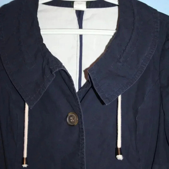 J. Crew Button Front Jacket Navy Blue Size 10 VINTAGE Women's - Picture 3 of 16